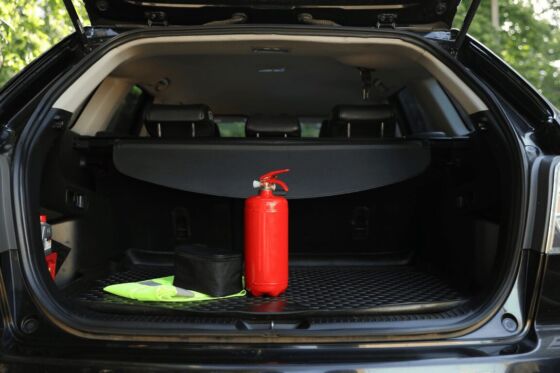 fire extinguisher in the car
