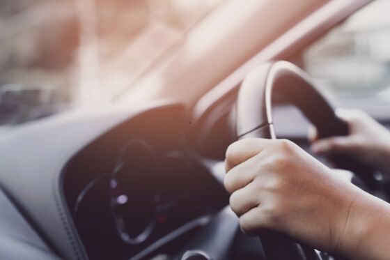 driving a vehicle after wheel alignment