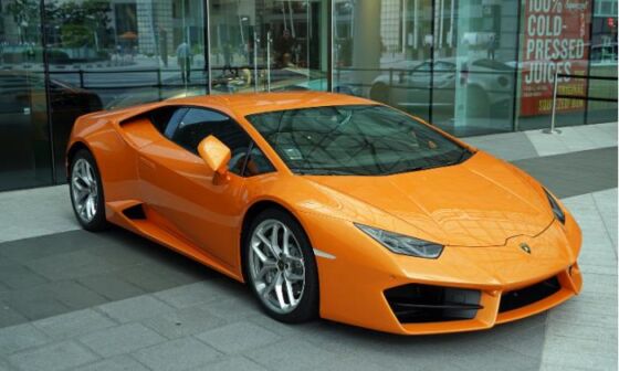 aerodynamic car - orange Lamborgini