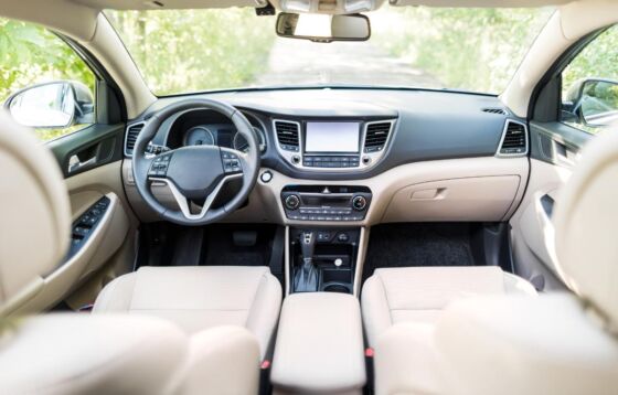 Clean interior of a luxury car