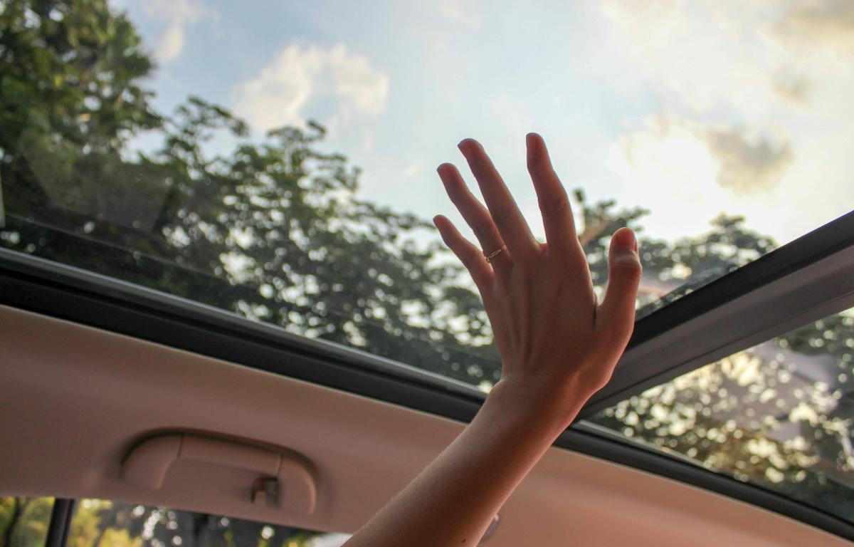Panoramic roof in a car