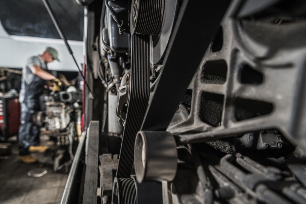 The belt used in the V-belt transmission