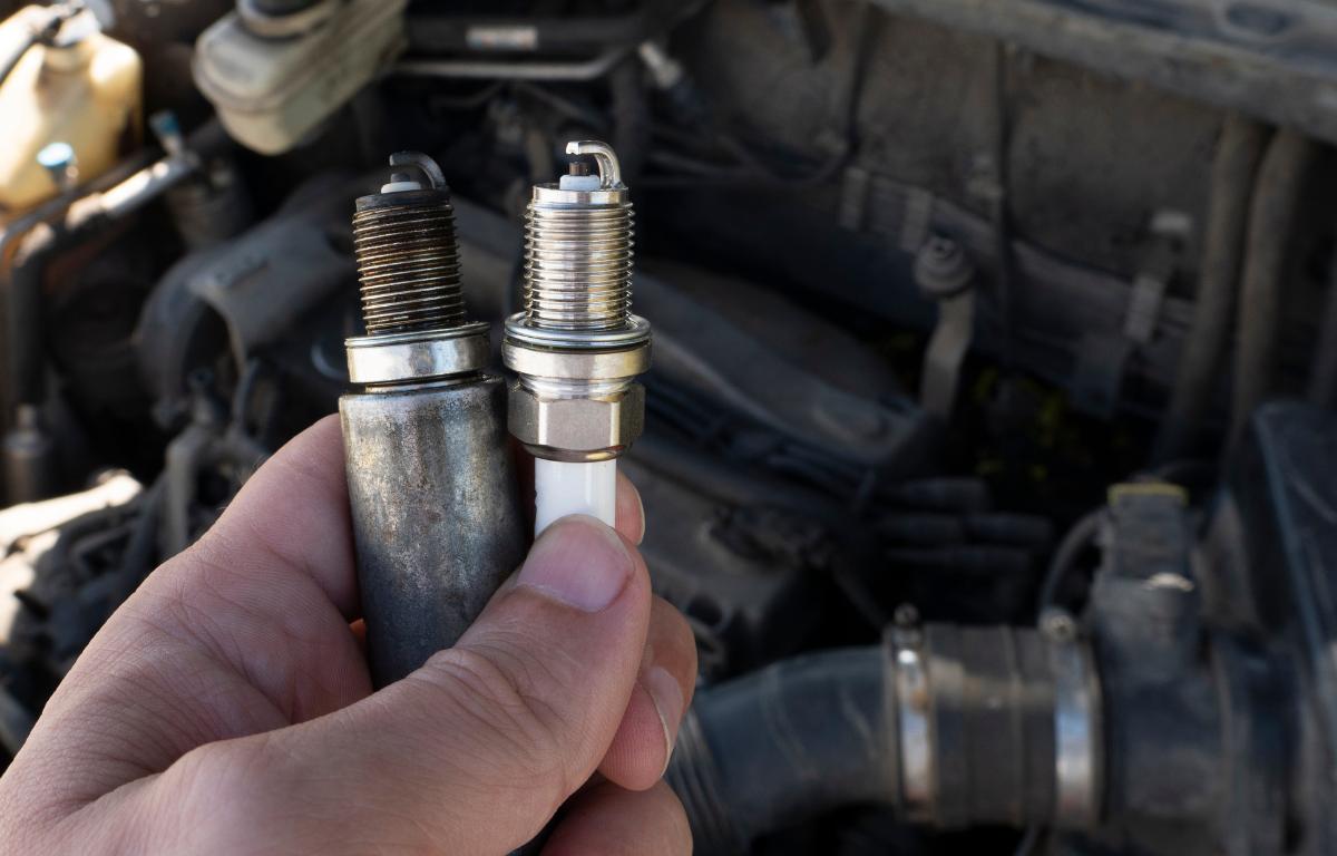 Spark plugs in hand Spark plugs in hand