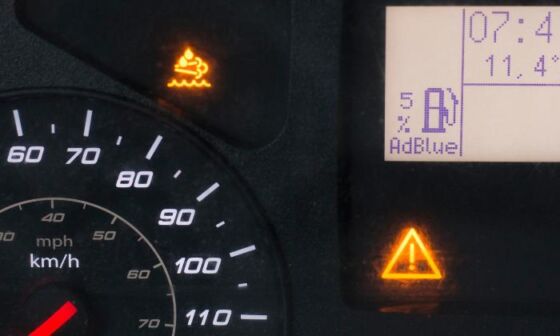 Signaling of a low amount of AdBlue