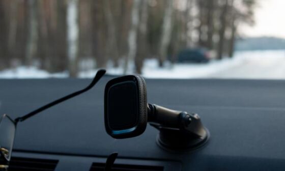 Talking on the phone while driving - a phone holder in the car