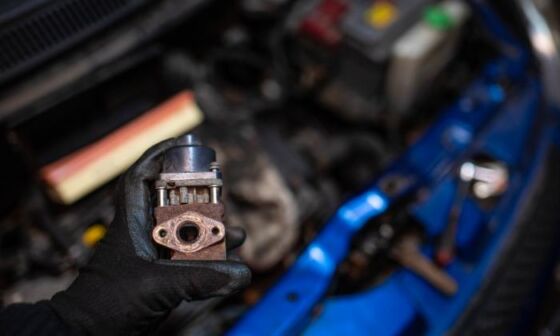 EGR valve in the engine compartment